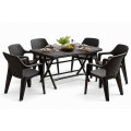 Set Mesa plegable + 6 Sillas Babel Negro