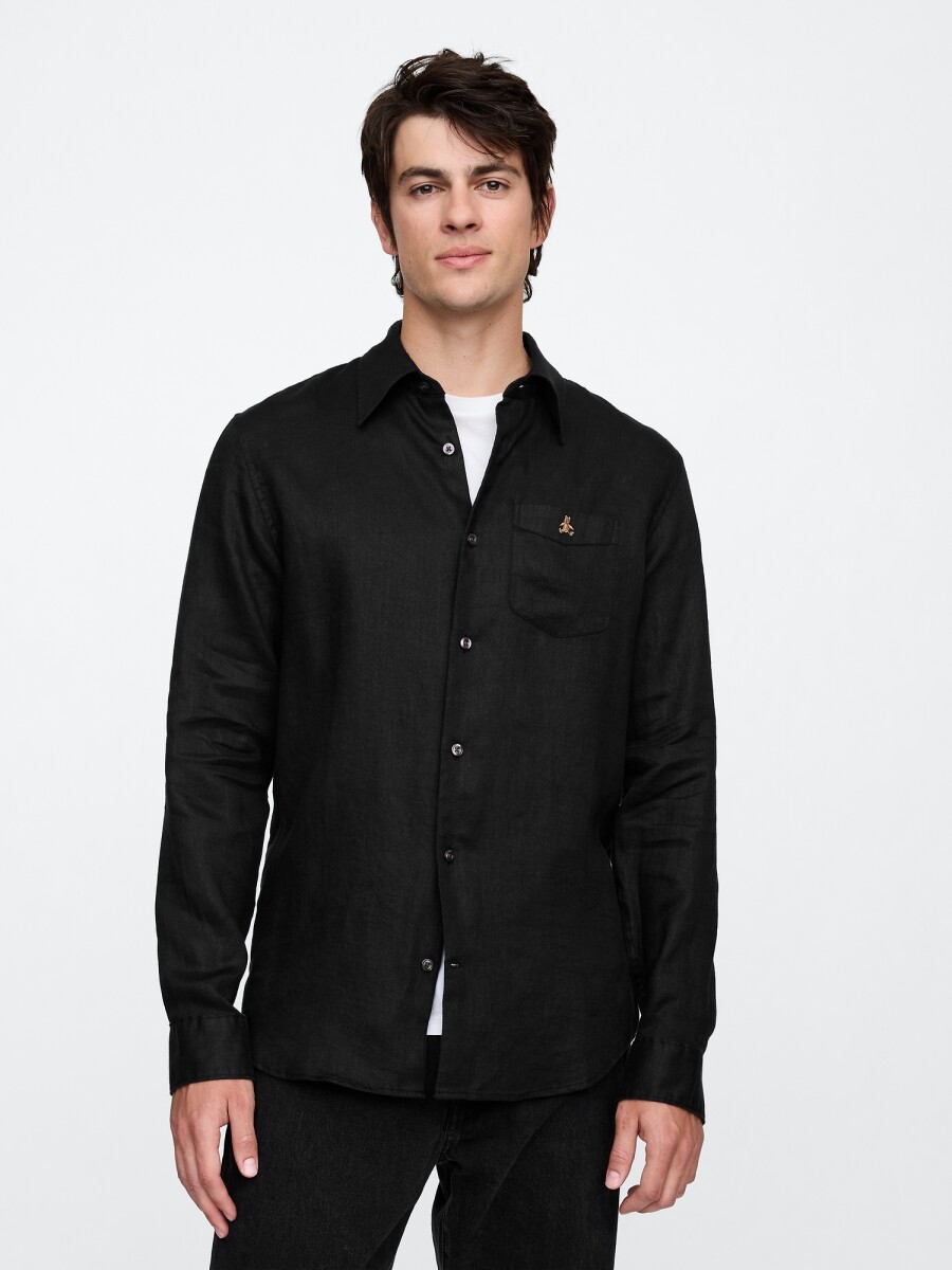 Camisa De Lino Oso Brannan Hombre - Black 1 