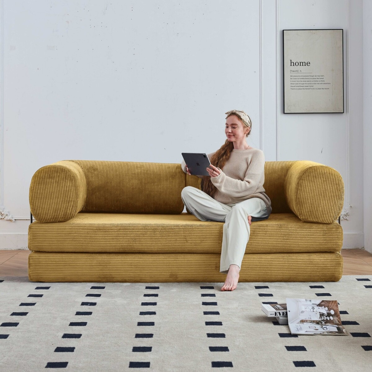 Sillón Cama 3 Cuerpos CloudNest - Amarillo 