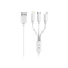 Cable de datos 3 en 1 color blanco Cable De Datos 3 En 1 Color Blanco