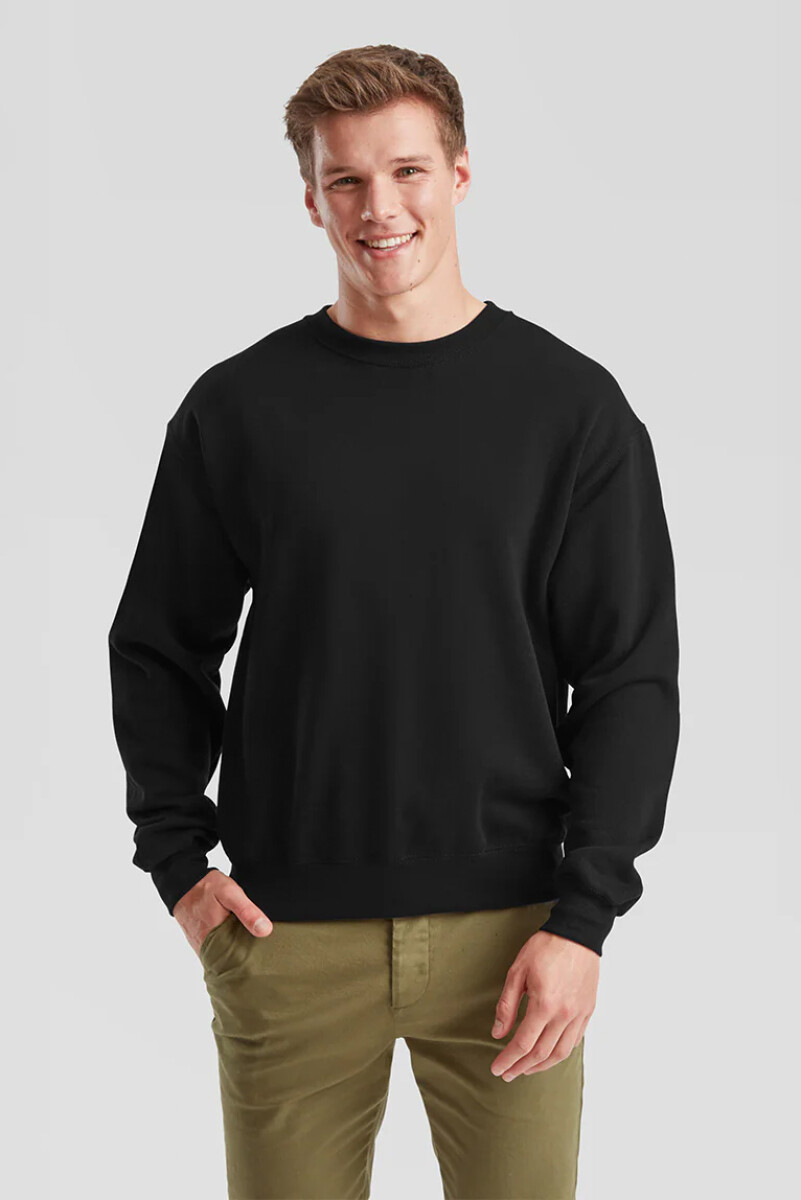 Buzo deportivo clásico escote redondo - UNISEX - Negro 