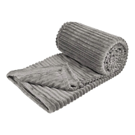 Set Invierno Manta Frazada Polar 1 Pza + Calienta Cama CuorI Gris