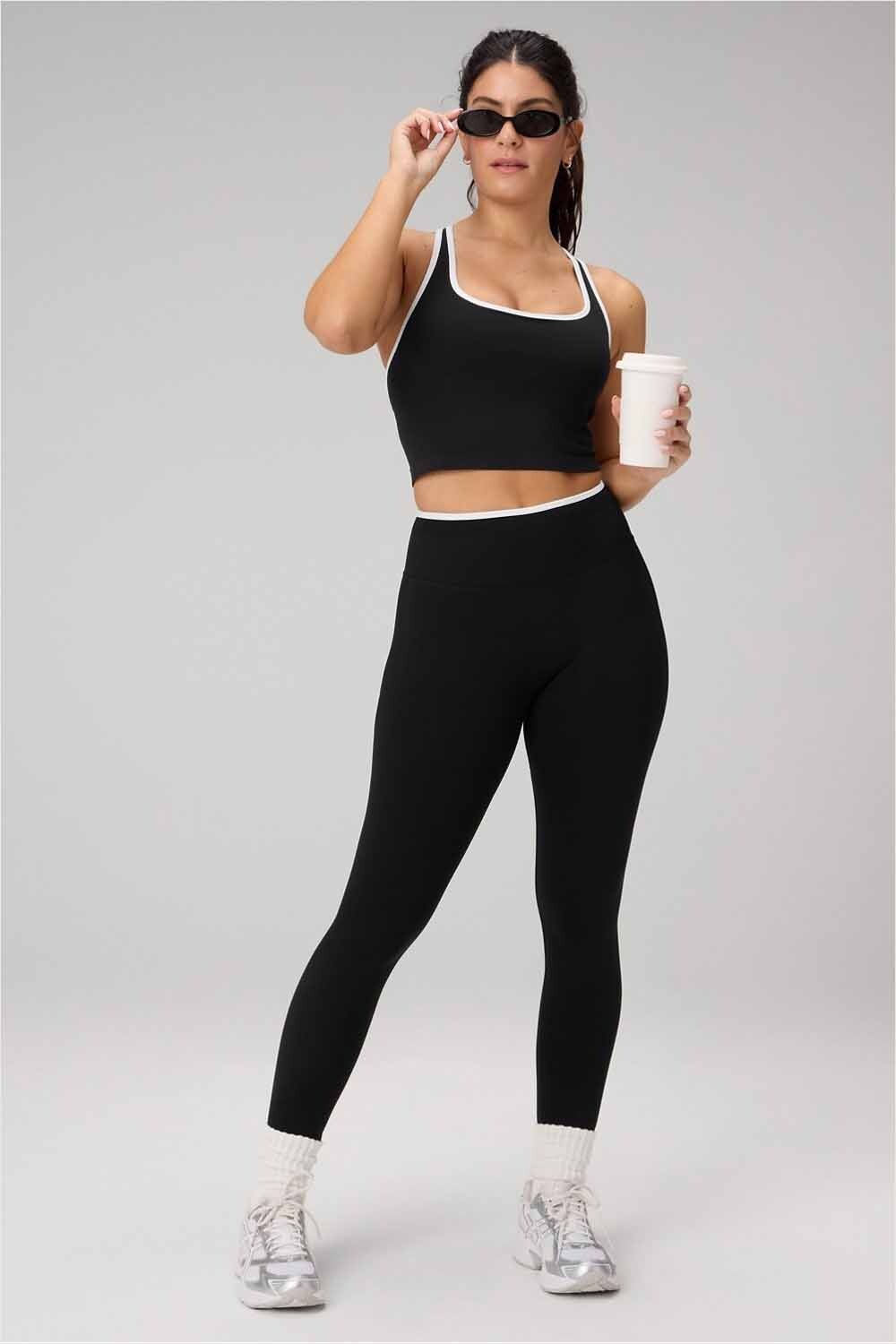 Top Seamless Built-In Bra Mujer Black/Classic White