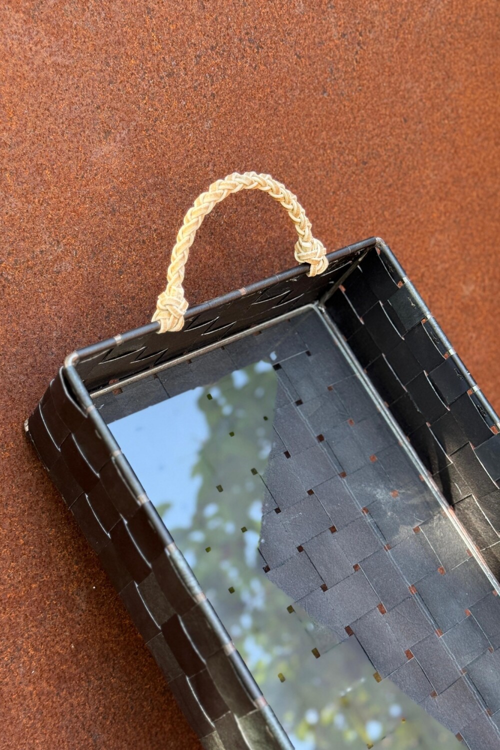 Rectangular Braided Table Basket Grande Negro