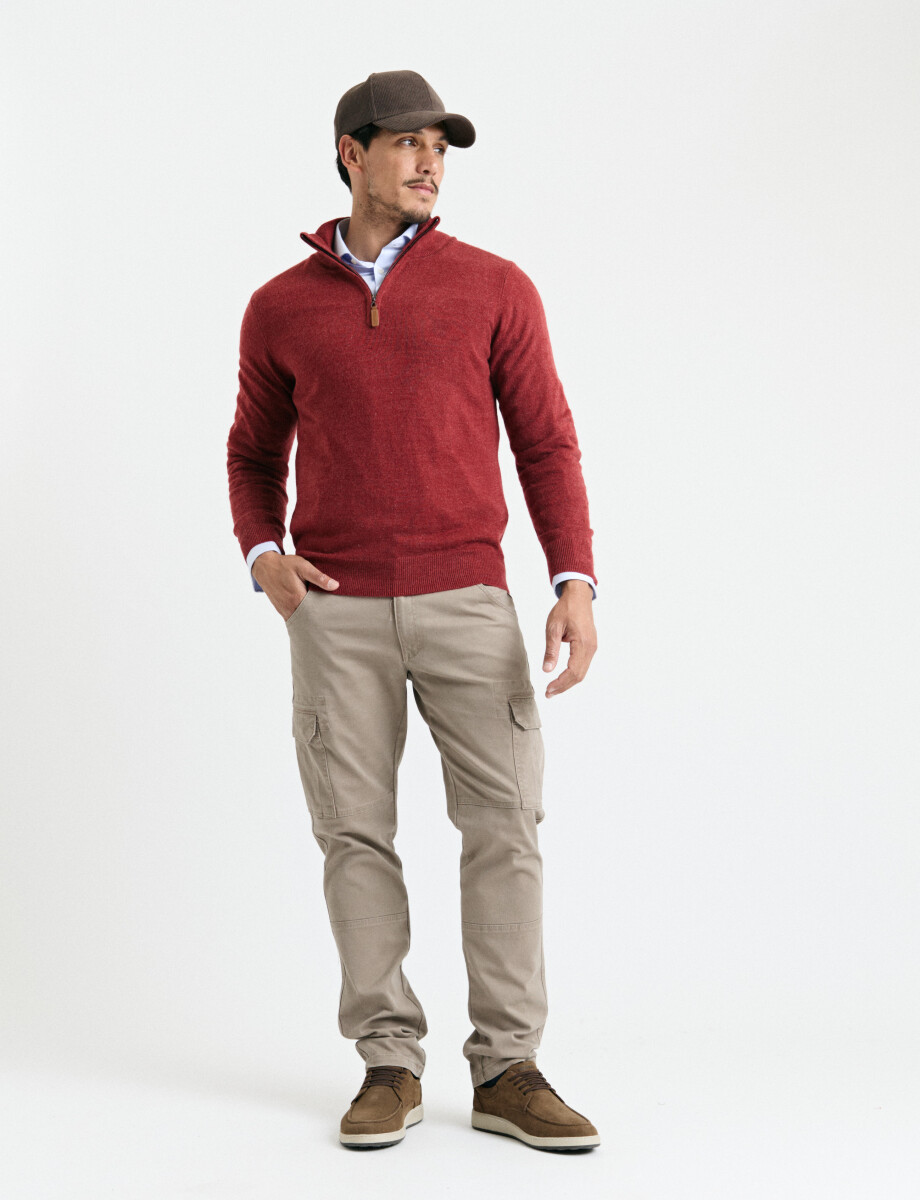 470415 REMERA HARRINGTON LABEL Naraja Melange