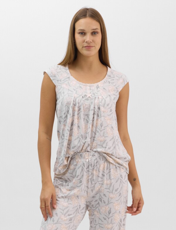 Pijama Con Capri MULTI/GRIS