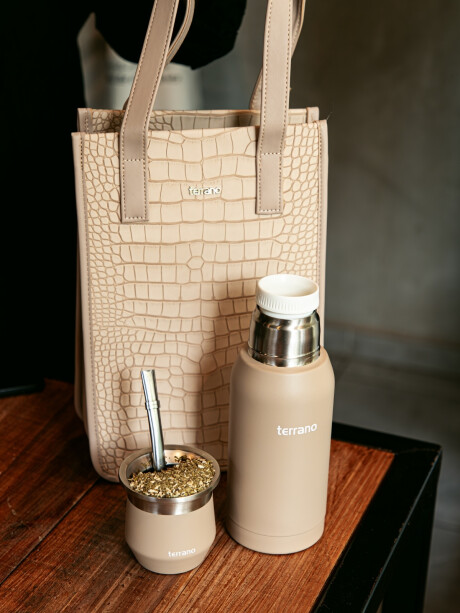 Combo Matera Bolsito Croco Taupe