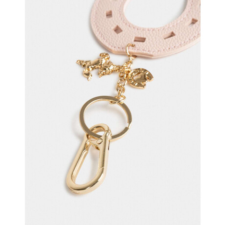 Llavero Y Charm De Herradura De Pu Rosa Claro