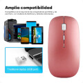 Mouse InalÃ¡mbrico Tipo Mac USB Recargable Rosado