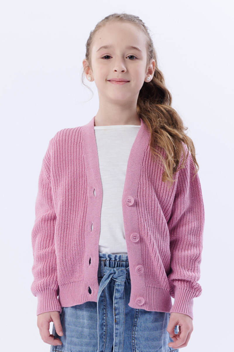 Cardigan Punto Rosa