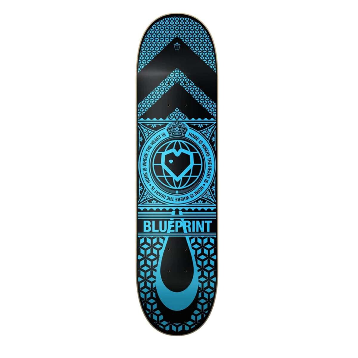 Deck Blueprint Home Heart Black-Blue - Blue 8.25'' 