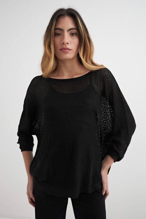 Sweater calado NEGRO