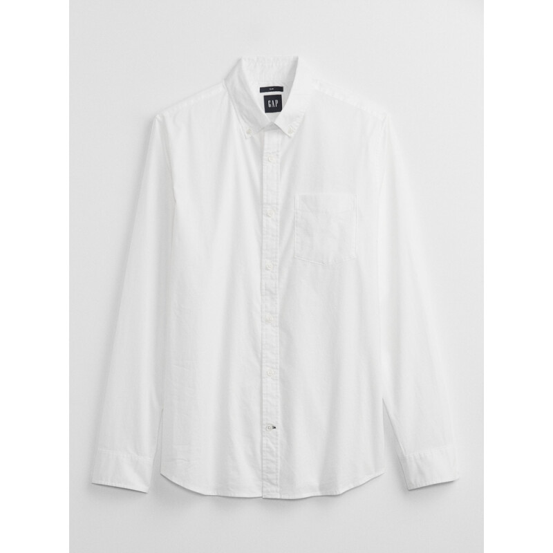 V-LS SLIM STRETCH POPLIN BASIC WHITE 2