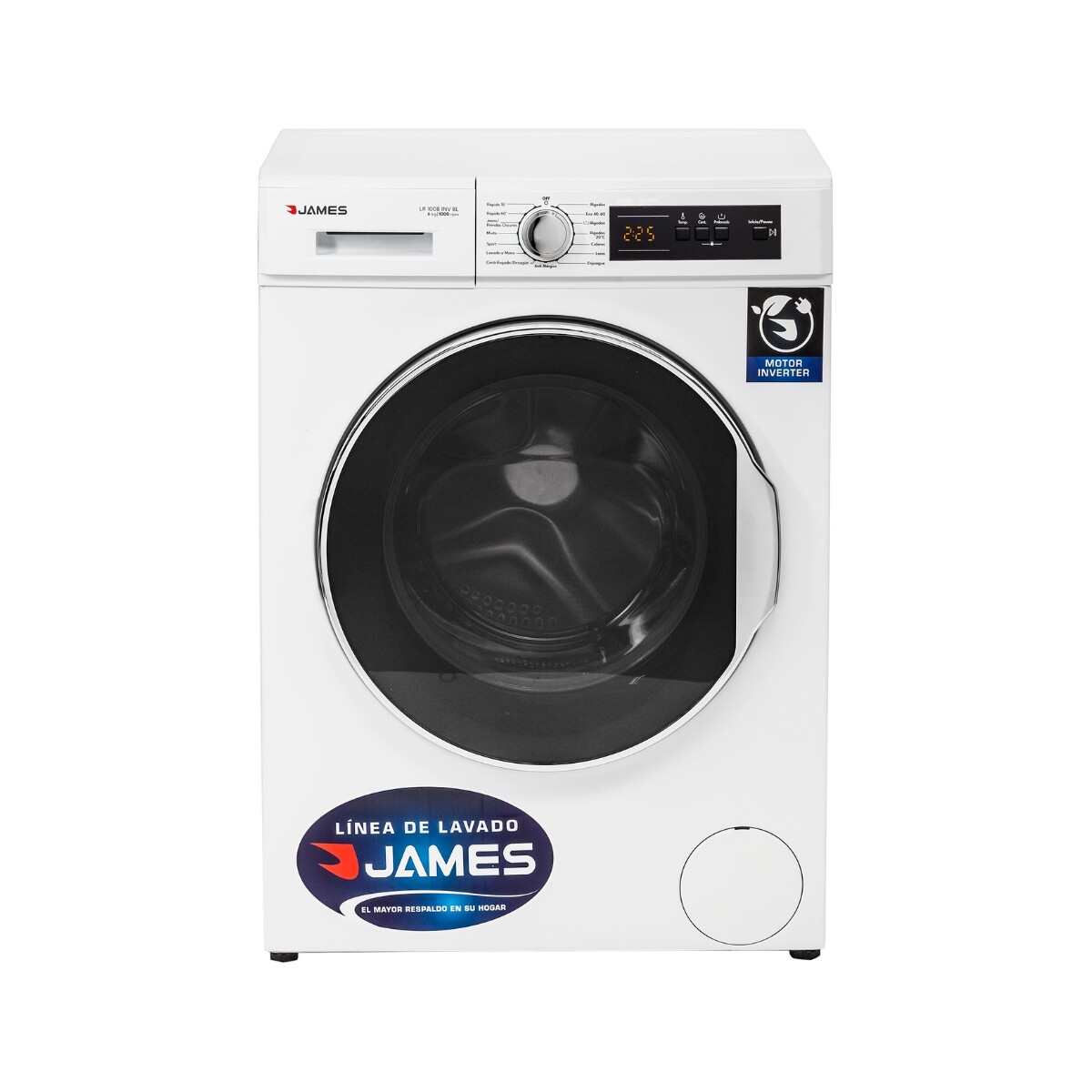 Lavarropas Automático James Carga Frontal 6KG Modelo Lr 1008 Inv Bl - BLANCO 