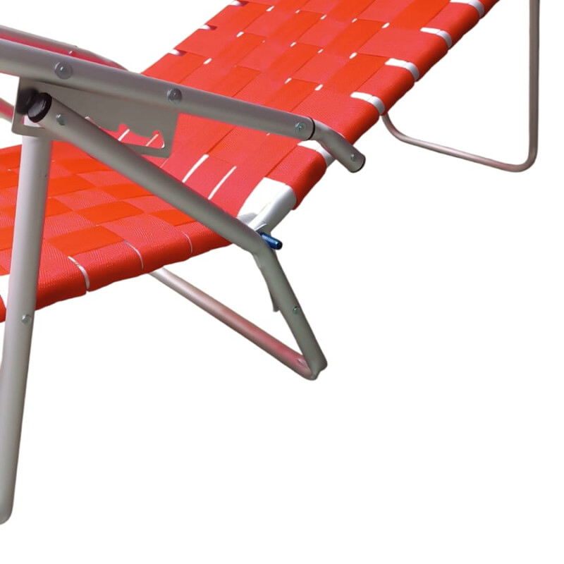 Reposera Baja Aluminio Reforzado 5 Posiciones Rojo