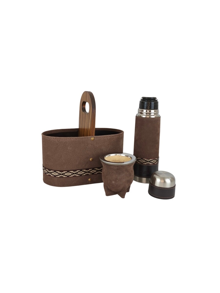 Set matero para auto en cuero - Marron 