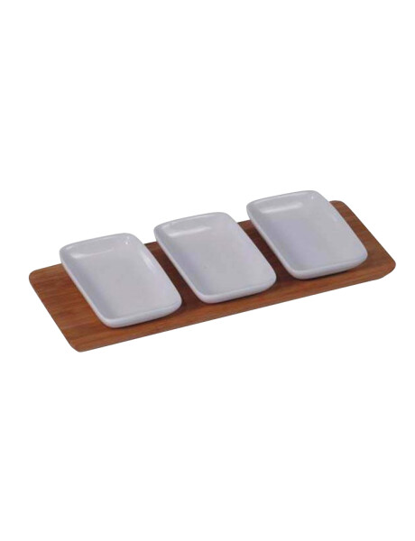 COPETINERO RECTANGULAR C/ 3 BOWLS 28X10X3.5CM COPETINERO RECTANGULAR C/ 3 BOWLS 28X10X3.5CM