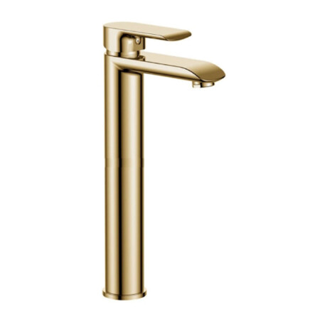 Griferia Alta De Lavatorio Aqualia Serie Alassio Terminacion Oro Semi Mate DORADO-BRUSHED GOLD