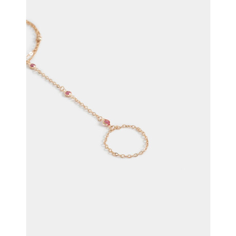 Pulsera Flexible Con Anillo Unido Dorado