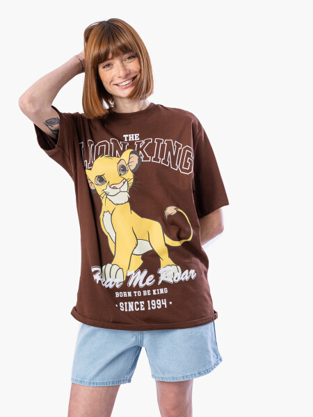 REMERA HEAR ME ROAR MARRON