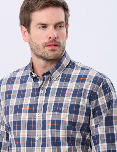 CAMISA SPORT A CUADROS Beige