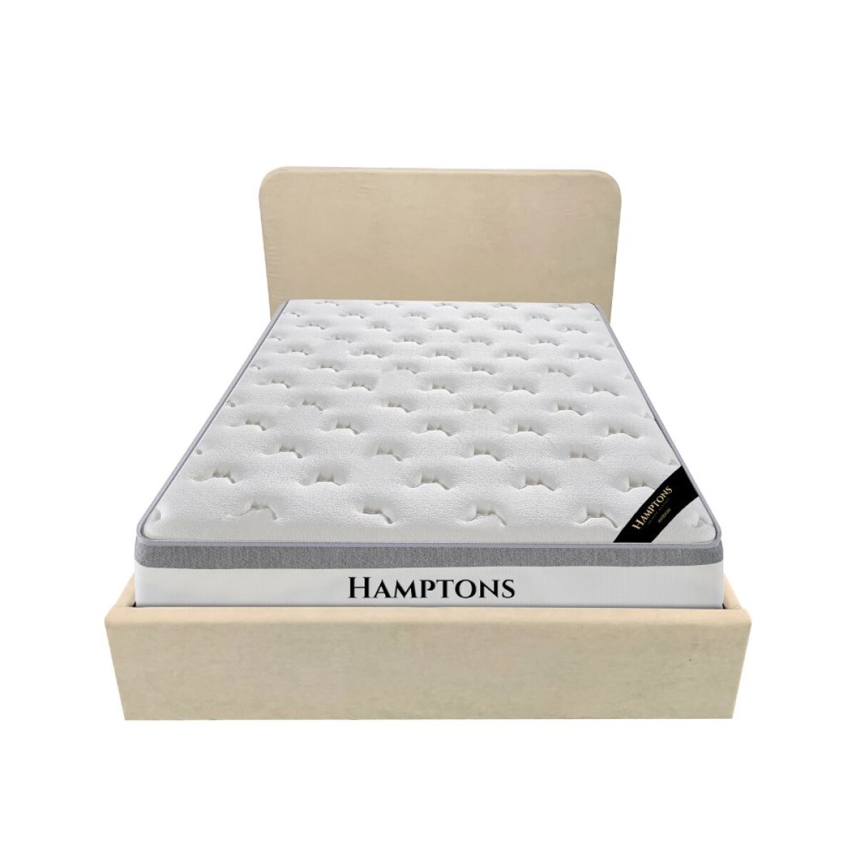 Sommier baul plaza y media Hamptons Hybrid Rhodium con respaldo 