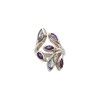 Anillo Pétalos-Plata 925-Piedra amatista y aguamarina-AN4552 conpiedra