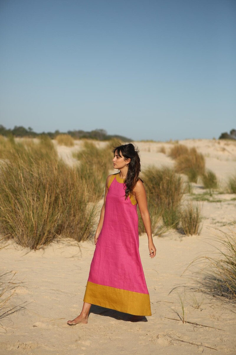 Vestido Acaí Long - Fucsia y Pistacho 