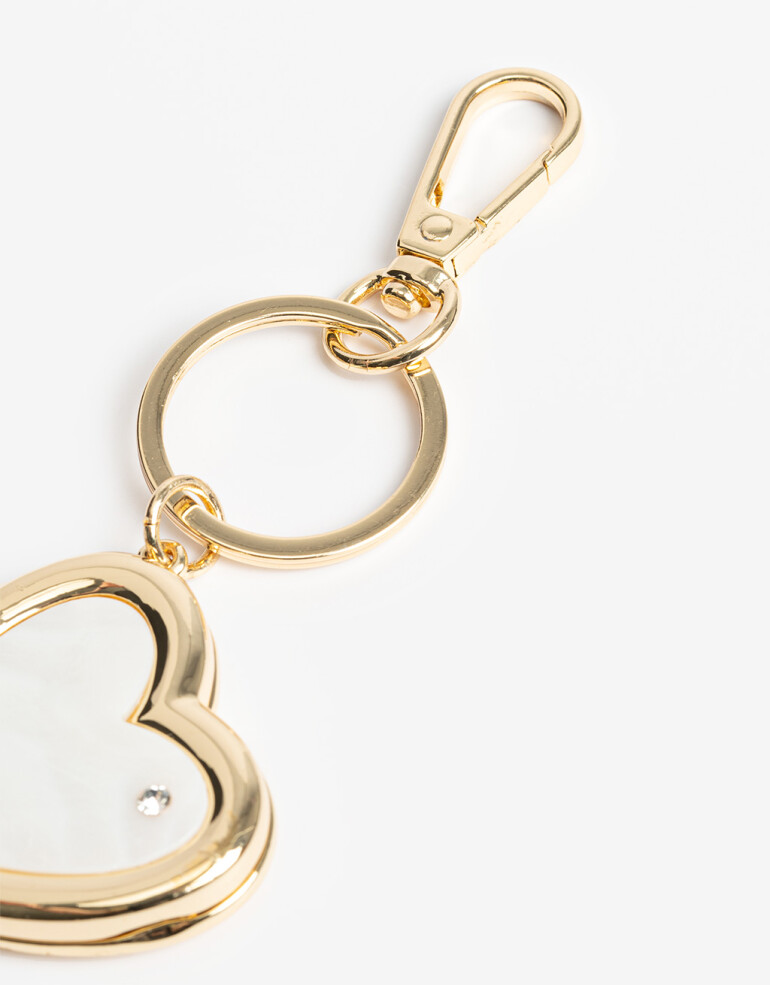 Llavero Metal Llavero Y Bag Charm De Corazón Relicario - Combinacion Bicolor