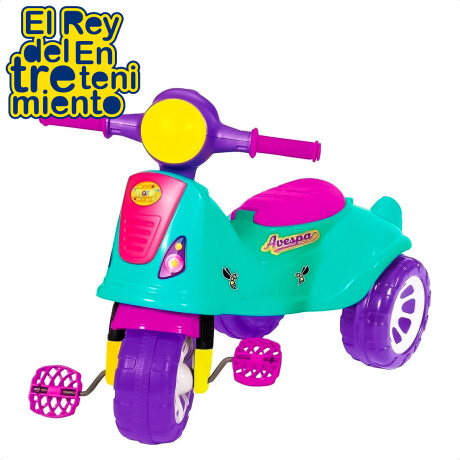 Moto Triciclo Buggy Niño A Pedal C/ Guía y Protección Rosado