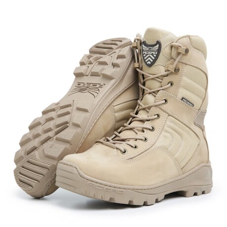 Botas tácticas Acero EXTREME - Cuero legítimo Arena