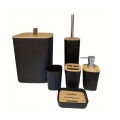SET DE ACCESORIOS PARA BAÑO 6 PIEZAS - NEGRO SET DE ACCESORIOS PARA BAÑO 6 PIEZAS - NEGRO