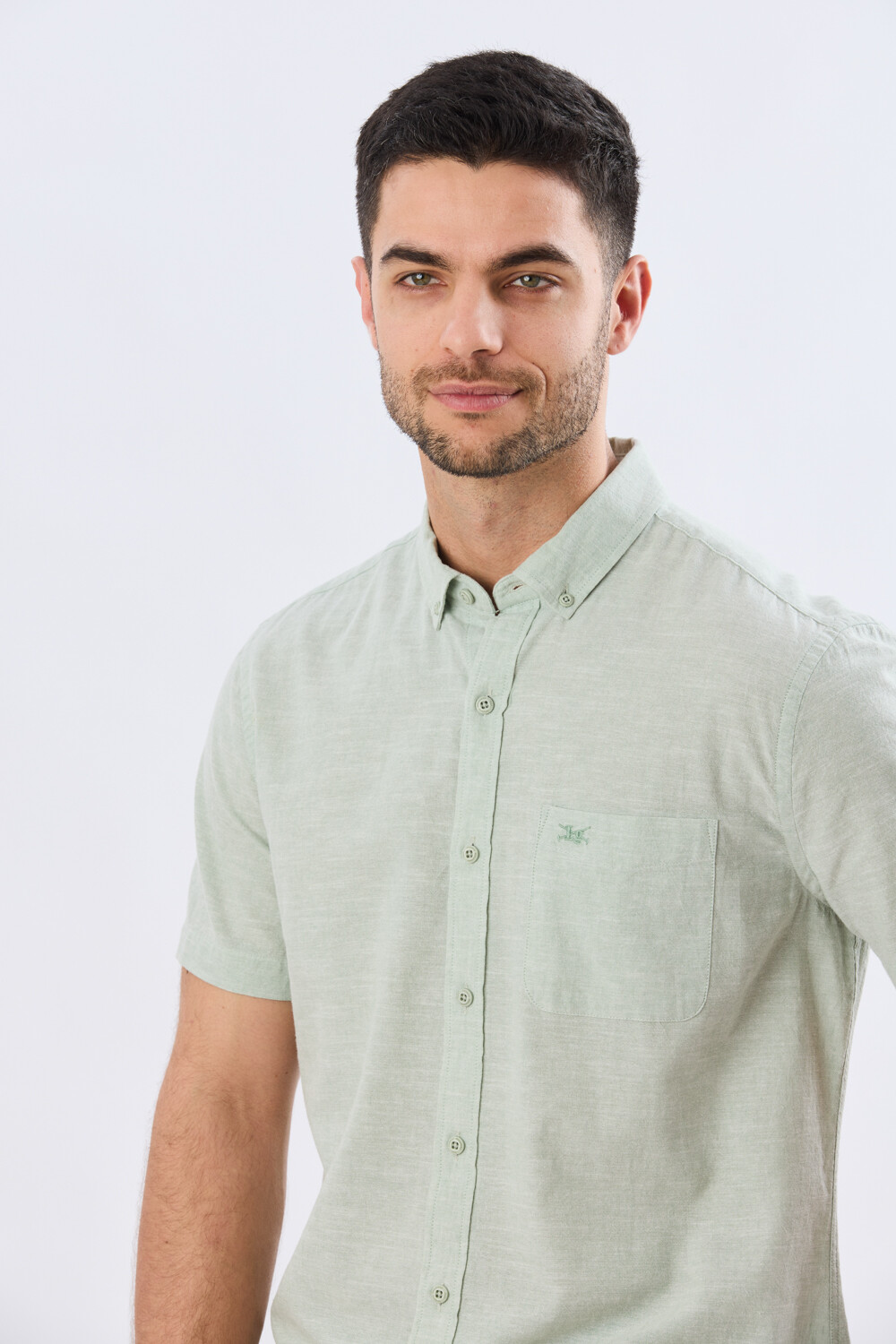 CAMISA LISA DE LINO Menta