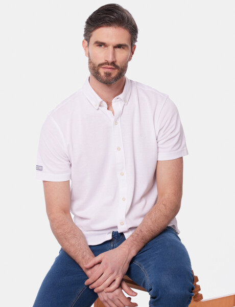 CAMISA LISA EN PIQUE Blanco
