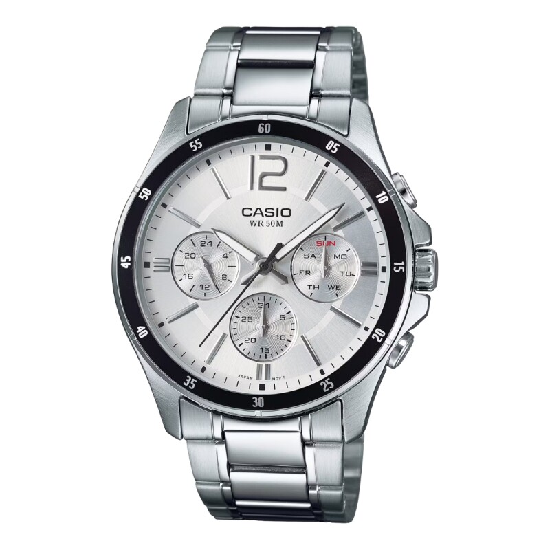 Reloj Casio MTP1374D 7AV para hombre de acero Plateado