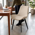 Silla de comedor Tapizada ecocuero Beige