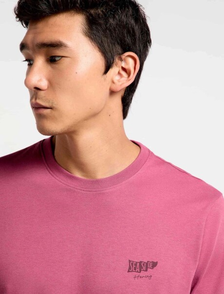 CAMISETA MANGA CORTA CON ESTAMPA ROSA