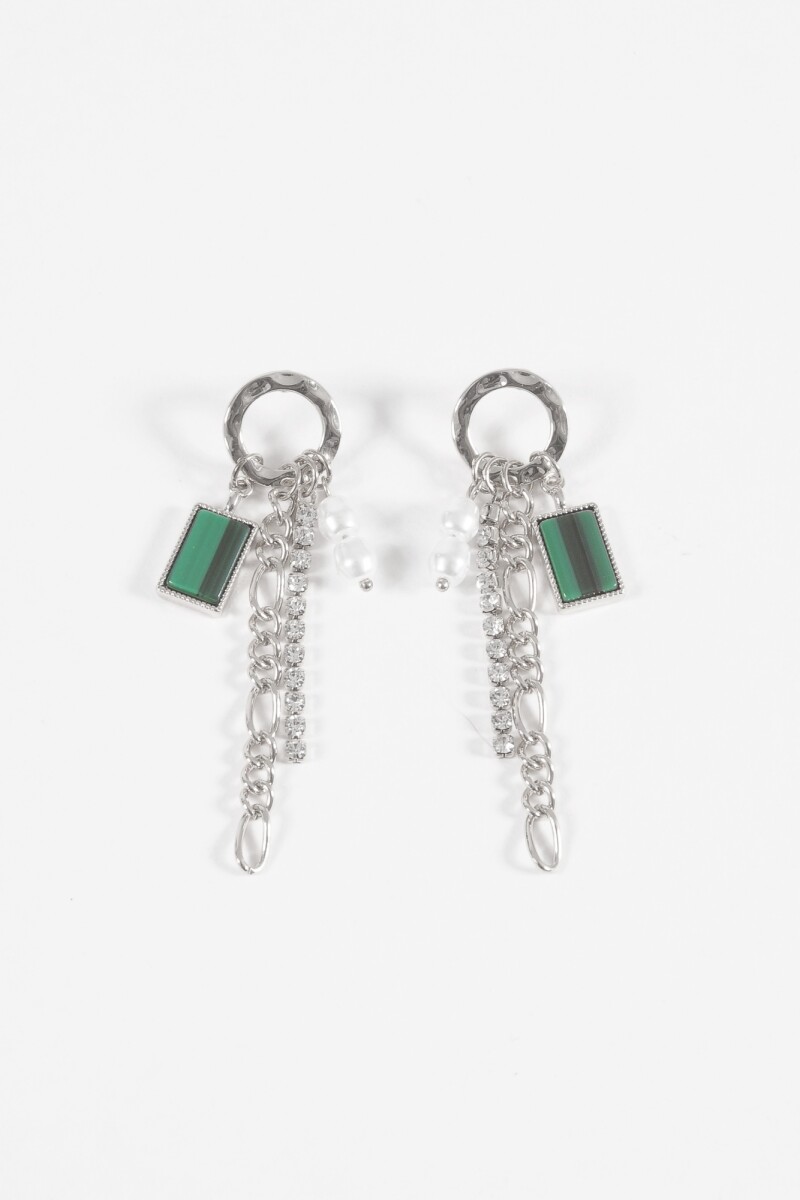 Caravanas charms cadena plateado