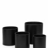 SET 4 MACETAS CERAMICAS NEGRO
