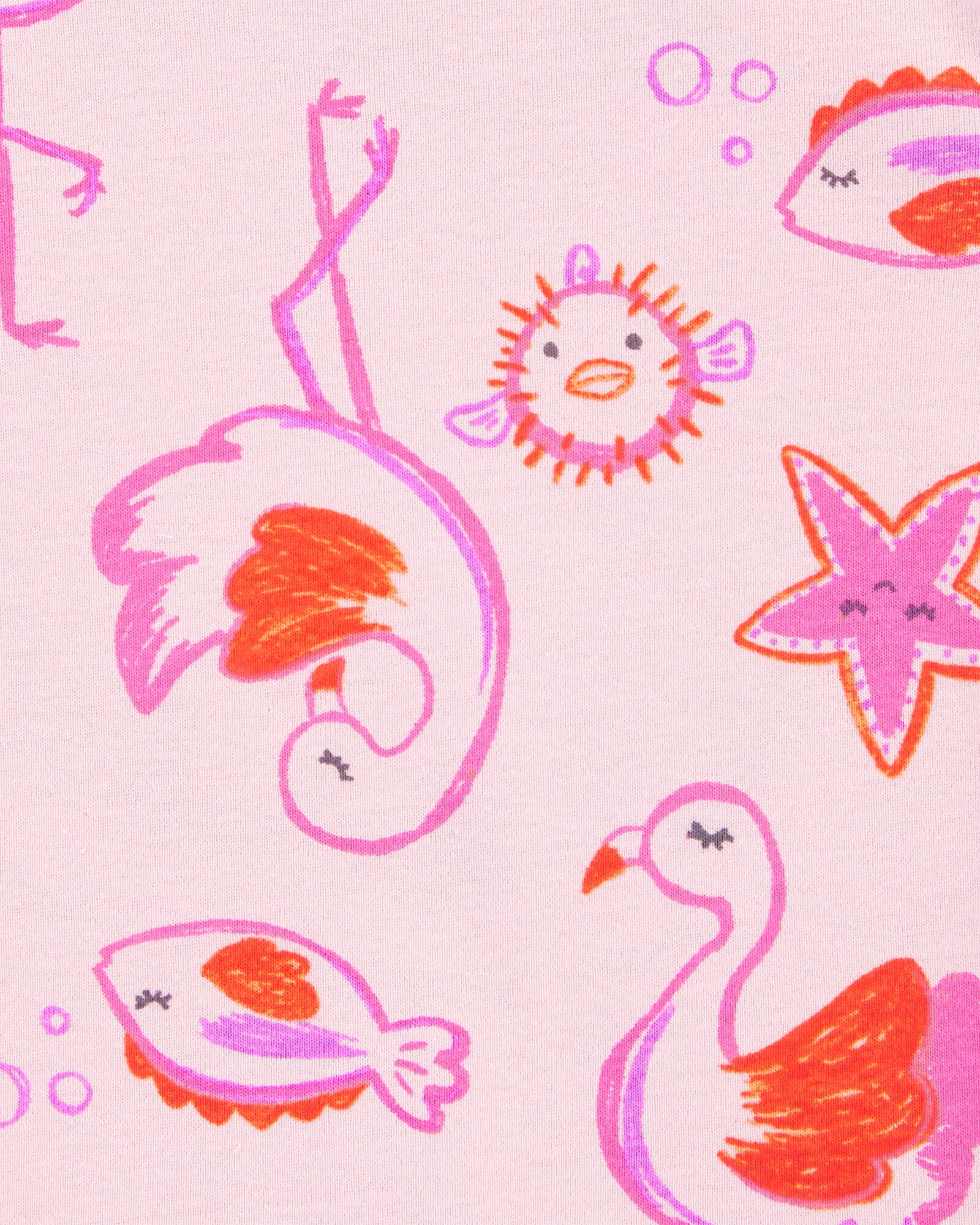 Pijama cuatro piezas de algodón dos remeras y dos shorts, diseños meduza y flamencos Pijama cuatro piezas de algodón dos remeras y dos shorts, diseños meduza y flamencos