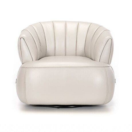 Butaca Volpi Giratoria - Cuero Básico Off White - (Preventa)