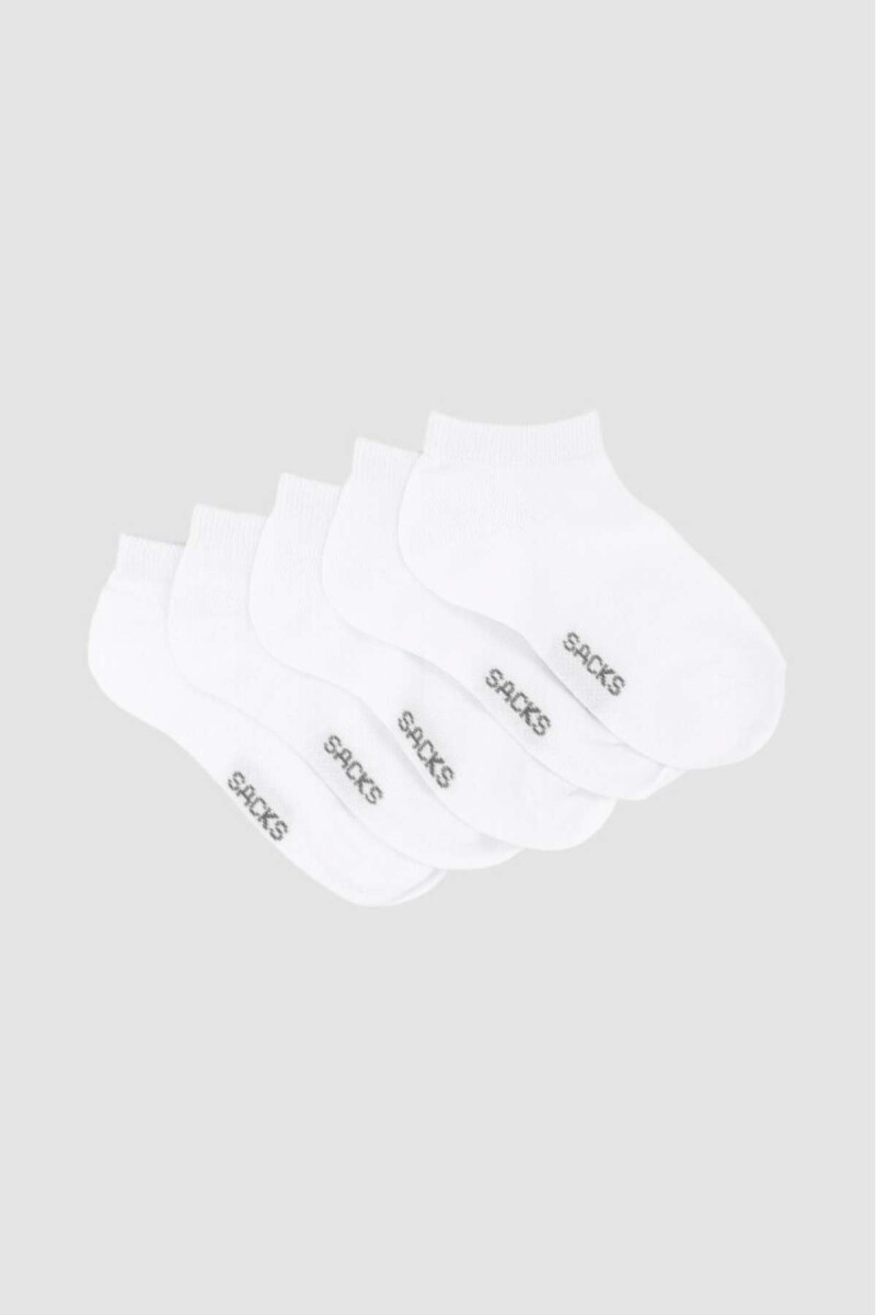 Pack x5 medias ciclistas infantiles - Blanco 
