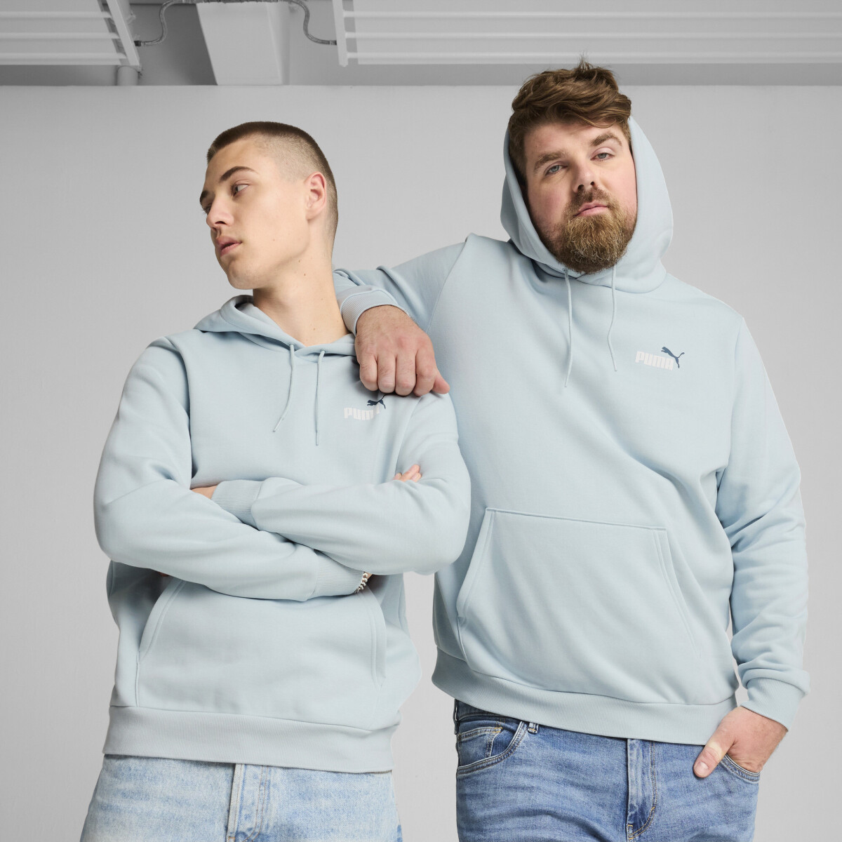 ESS+2 Col Small Logo Hoodie FL 67447126 - Celeste 