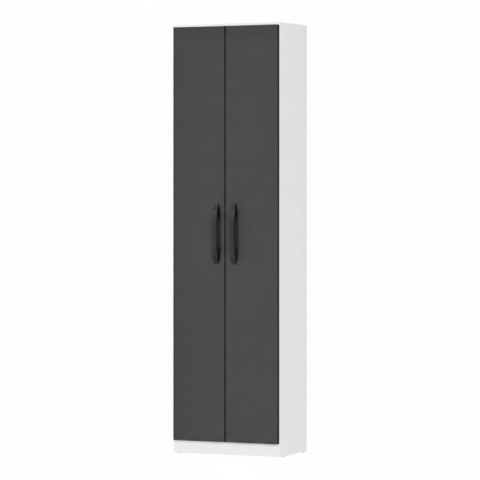 [OUTLET] Armario Ropero Multiuso 2 Puertas 170 x 46,2 x 28,5 cm - MDP - Negro - Blanco [OUTLET] Armario Ropero Multiuso 2 Puertas 170 x 46,2 x 28,5 cm - MDP - Negro - Blanco