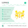 Pack Mesa Infantil Lumax Cuadrada + 4 Sillas Amarillo