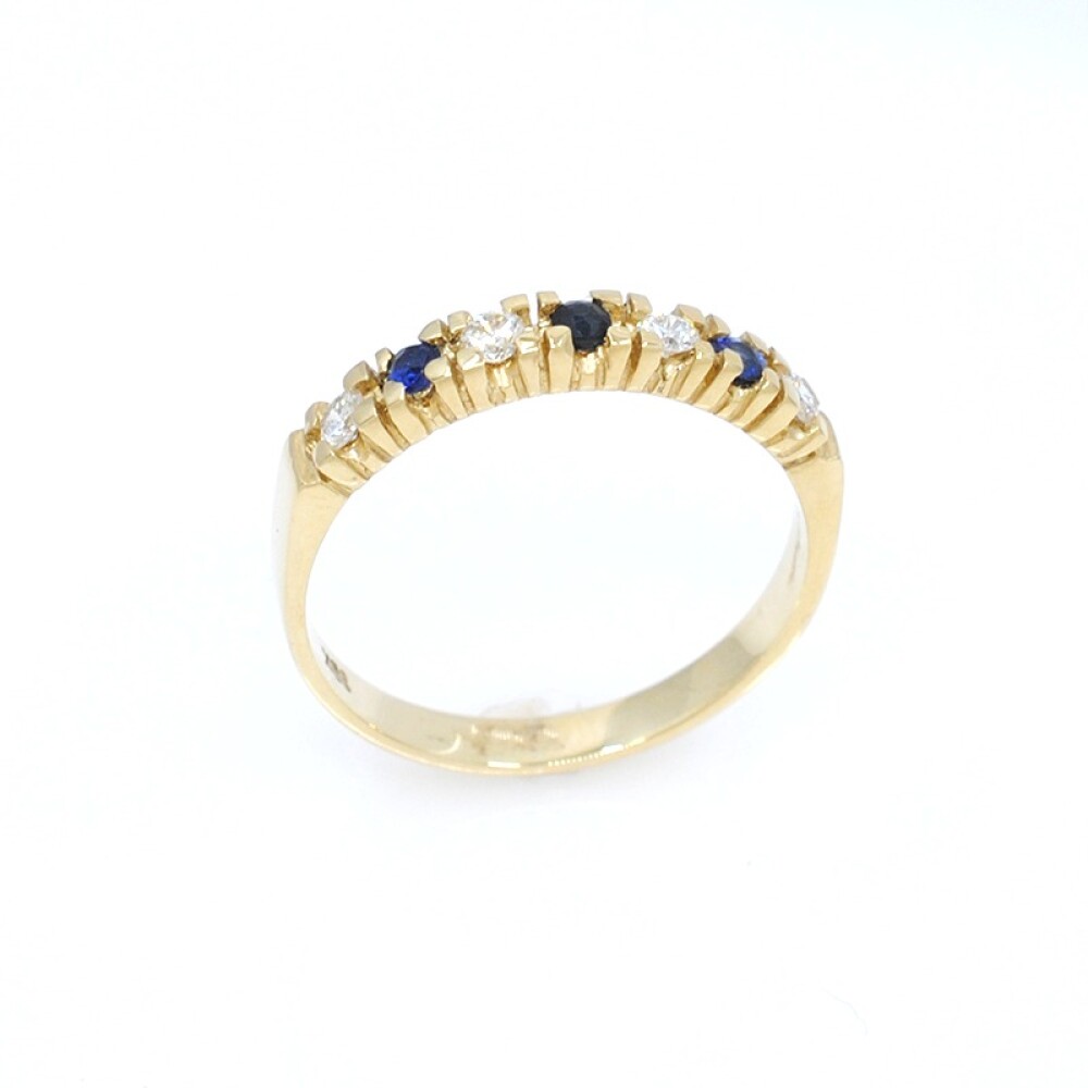 Anillo en oro 18k brillantes y zafiros Anillo en oro 18k brillantes y zafiros