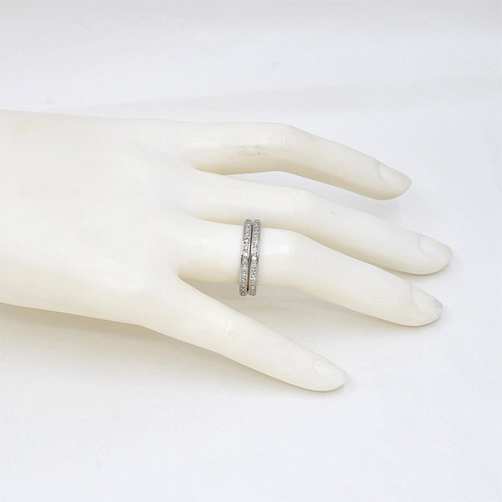 Anillo Sin Fin En Oro Blanco 18K Y Brillantes Anillo Sin Fin En Oro Blanco 18K Y Brillantes