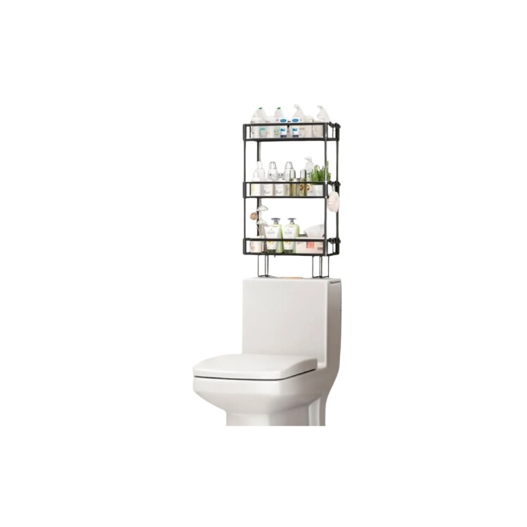 ORGANIZADOR PARA BAÑO METALICO 34X15X60CM NEGRO