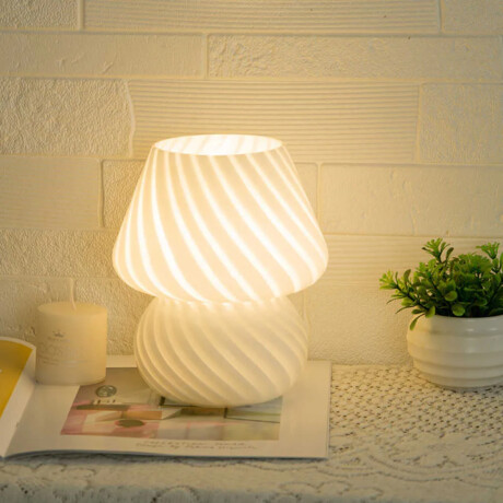 Lámpara luz veladora con rayas diagonales Blanco