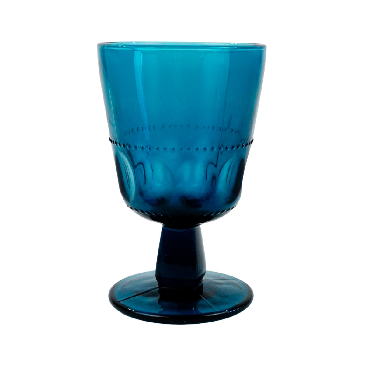 Copa de vidrio de color labrada 